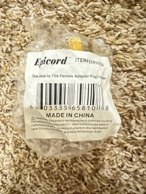 Set of 10- Epicord 30A Male to 15A Female Adapter Plug (Triangle)
